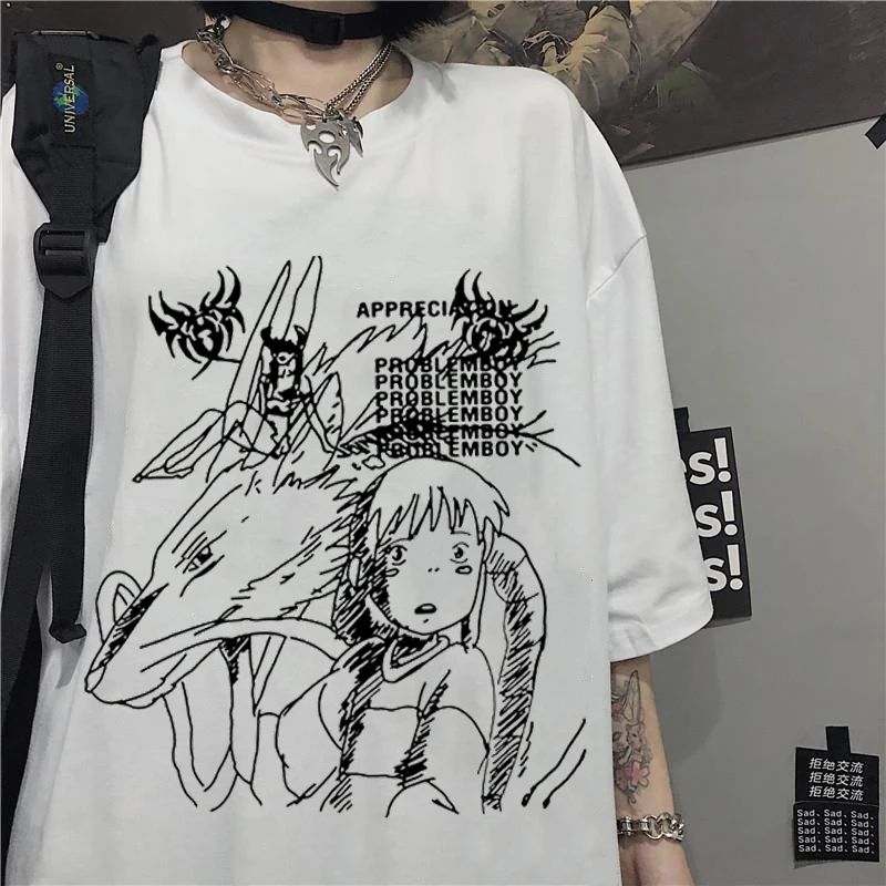 Anime T Shirt Spirited Away Hayao Miyazaki Harajuku Gothic Print T-shirt Women Tops Harajuku Aesthetic Tshirt Oversized T-shirt
Anime T Shirt Spirited Away Hayao Miyazaki Harajuku Gothic Print T-shirt Women Tops Harajuku Aesthetic Tshirt Oversized T-shirt
