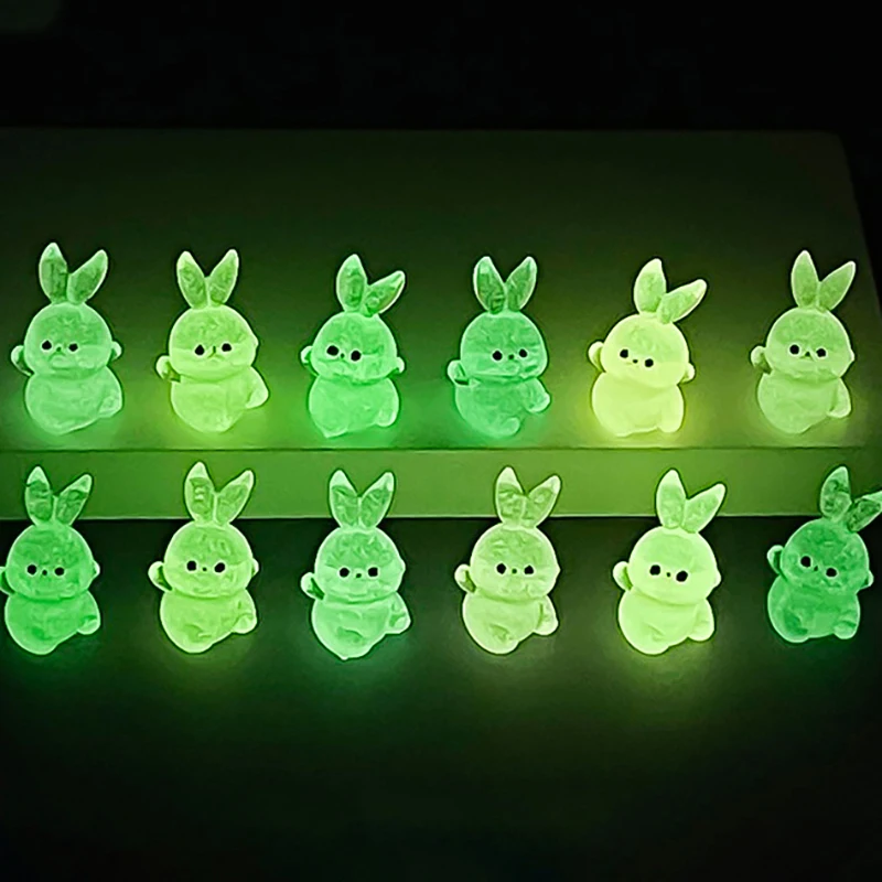 

5Pcs Creative Cute Luminous Bunny Ornaments DIY Home Figurines Miniatures Gardening Moss Landscaping Decor Crafts