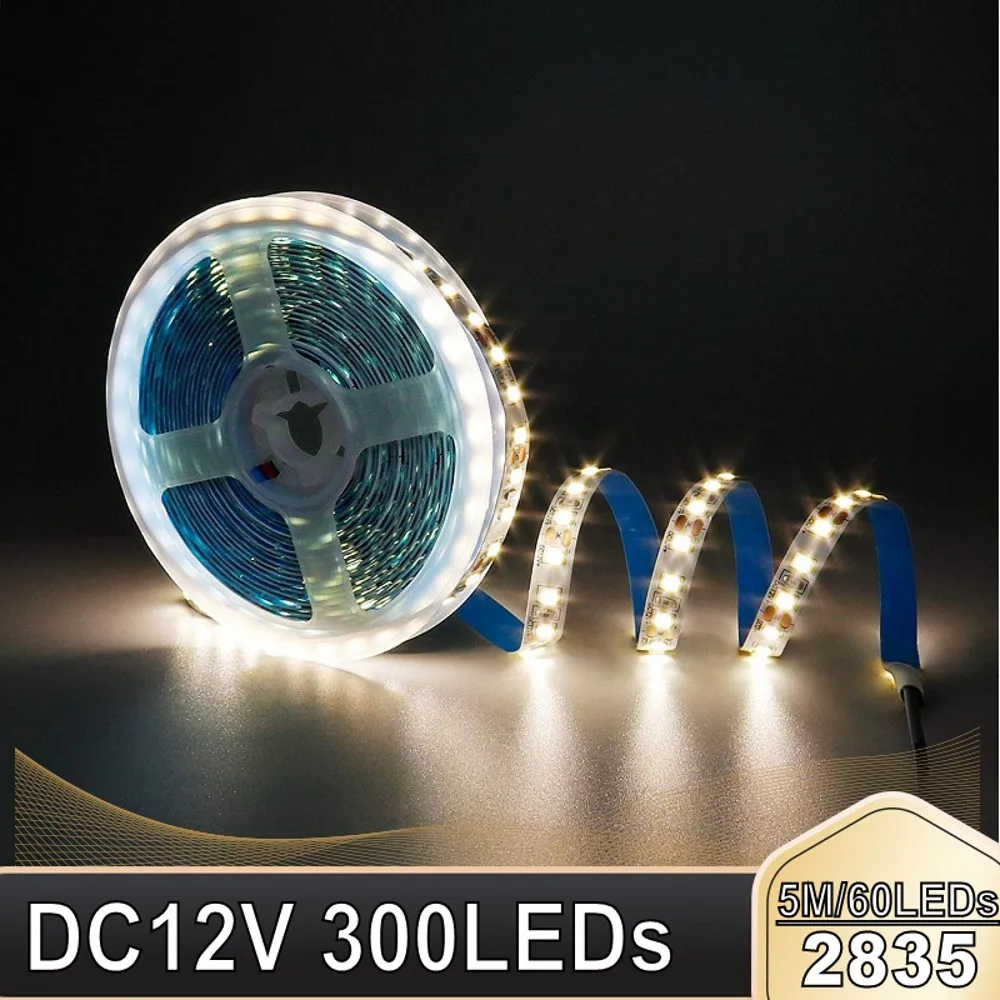 

5meter/pack LED Strip Light Garland Gaskets 5m SMD 2835 Flexible DC 12V Diode Tape Wire Christmas Lamp 300LEDs