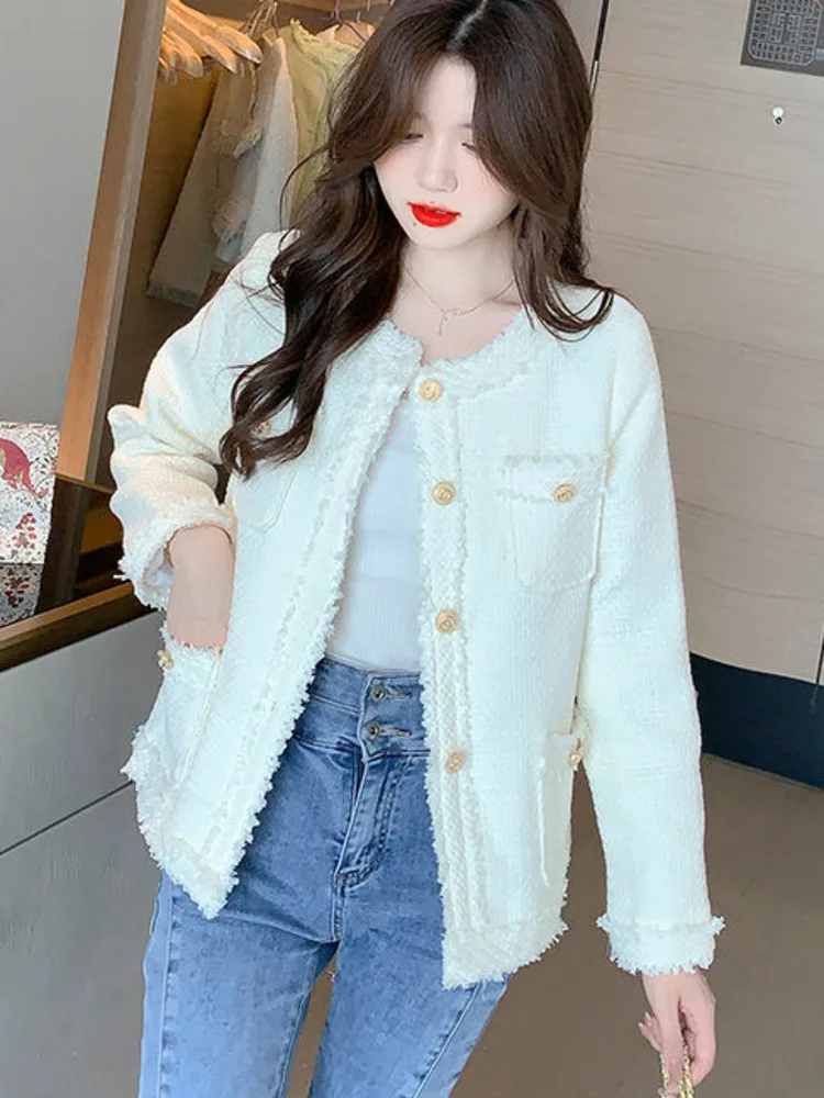 High Quality Autumn Winter Small Fragrance Tweed Jacket Coat Women's Woolen Coats Korean Fashion Casual Elegant Outwear Tops
High Quality Autumn Winter Small Fragrance Tweed Jacket Coat Women's Woolen Coats Korean Fashion Casual Elegant Outwear Tops