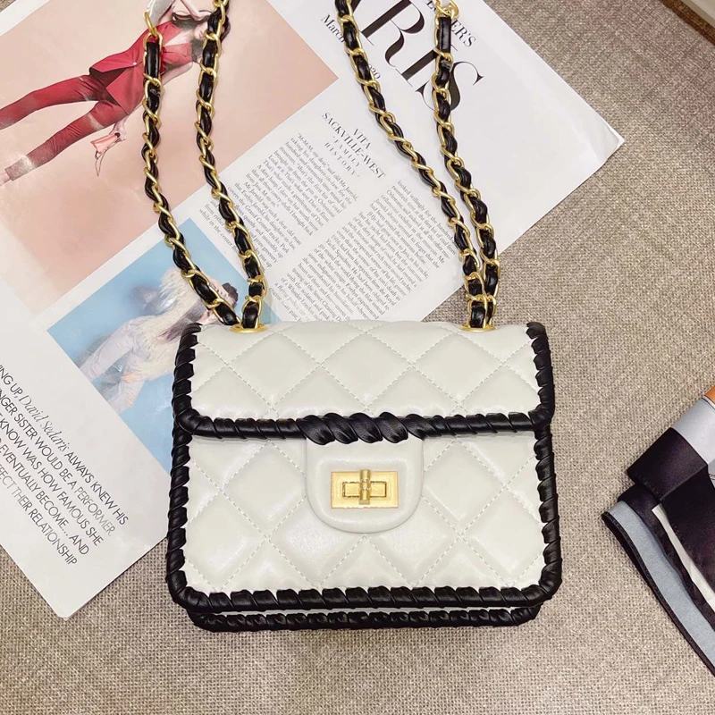XHTY Sheepskin Small Fragrance Chain Bag 18cm Hand-Wound Edge Contrast Color Diamond One-Shoulder Crossbody Female Small Square
XHTY Sheepskin Small Fragrance Chain Bag 18cm Hand-Wound Edge Contrast Color Diamond One-Shoulder Crossbody Female Small Square