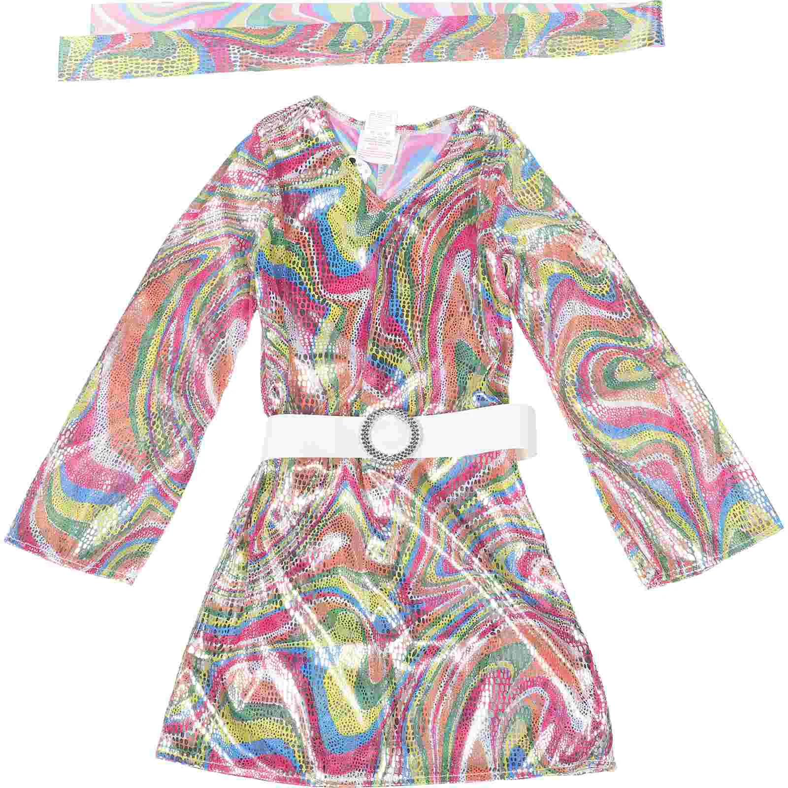 1 Set Long Sleeve Dress Girl Vintage Dress Retro Disco Dress Little Girl Dress with Headband
1 Set Long Sleeve Dress Girl Vintage Dress Retro Disco Dress Little Girl Dress with Headband