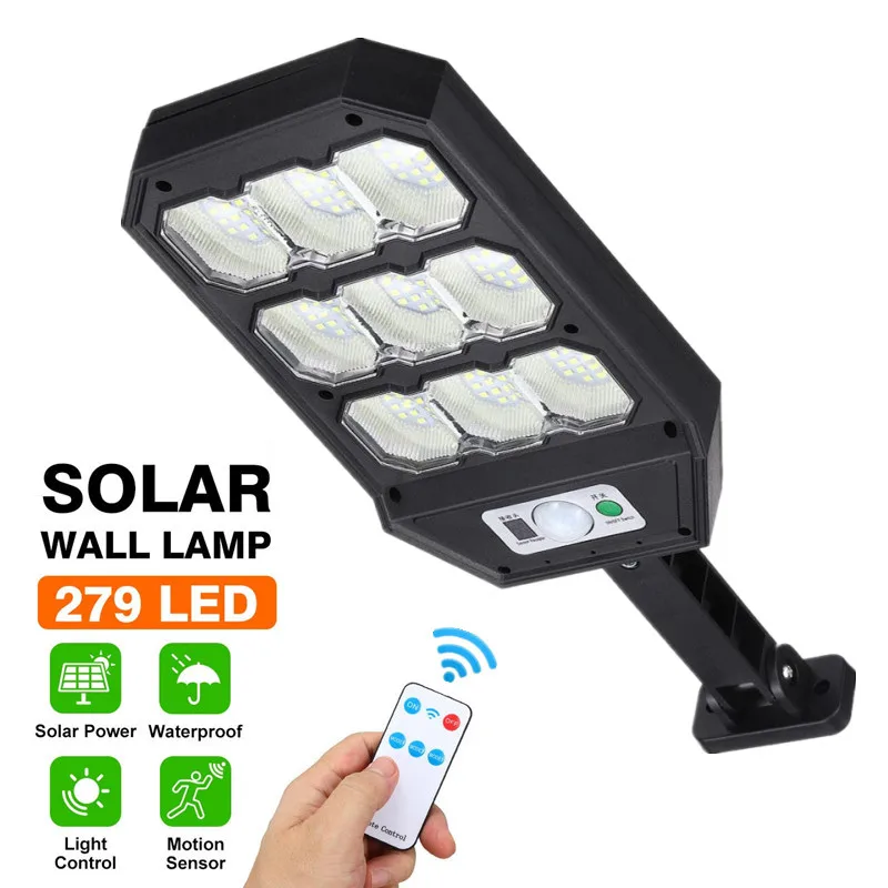 

Outdoor Solar Light LED Solar Street Lights IP65 Waterproof PIR Motion Sensor Detection 6500K Sunlight Decoration Gardens