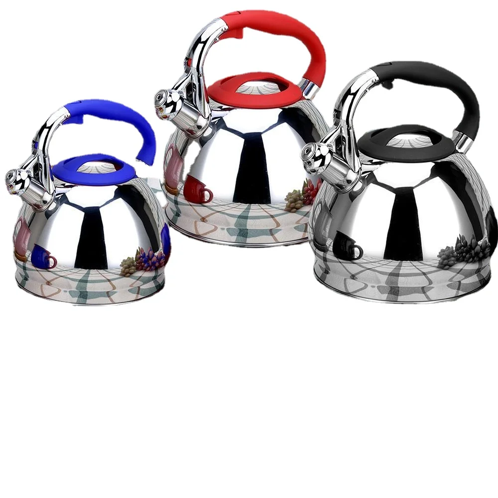 Газовая плита и индукционная плита, совместимый чайный чайник со свистком 3 л, изготовлен из высококачественной нержавеющей стали 304 
Газовая плита и индукционная плита, совместимый чайный чайник со свистком 3 л, изготовлен из высококачественной нержавеющей стали 304