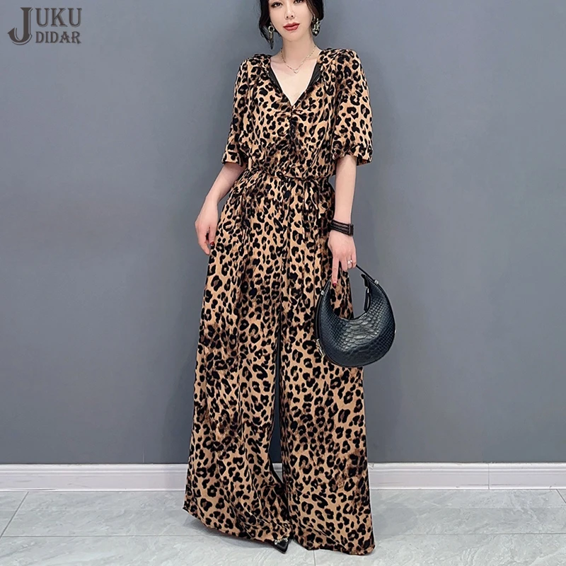 Korean Style New Summer Woman Casual Brown Leopard Printed Long Hooded Jumpsuit Belt Loose Fit Overalls Wide Leg Pants JJXJ014
Korean Style New Summer Woman Casual Brown Leopard Printed Long Hooded Jumpsuit Belt Loose Fit Overalls Wide Leg Pants JJXJ014