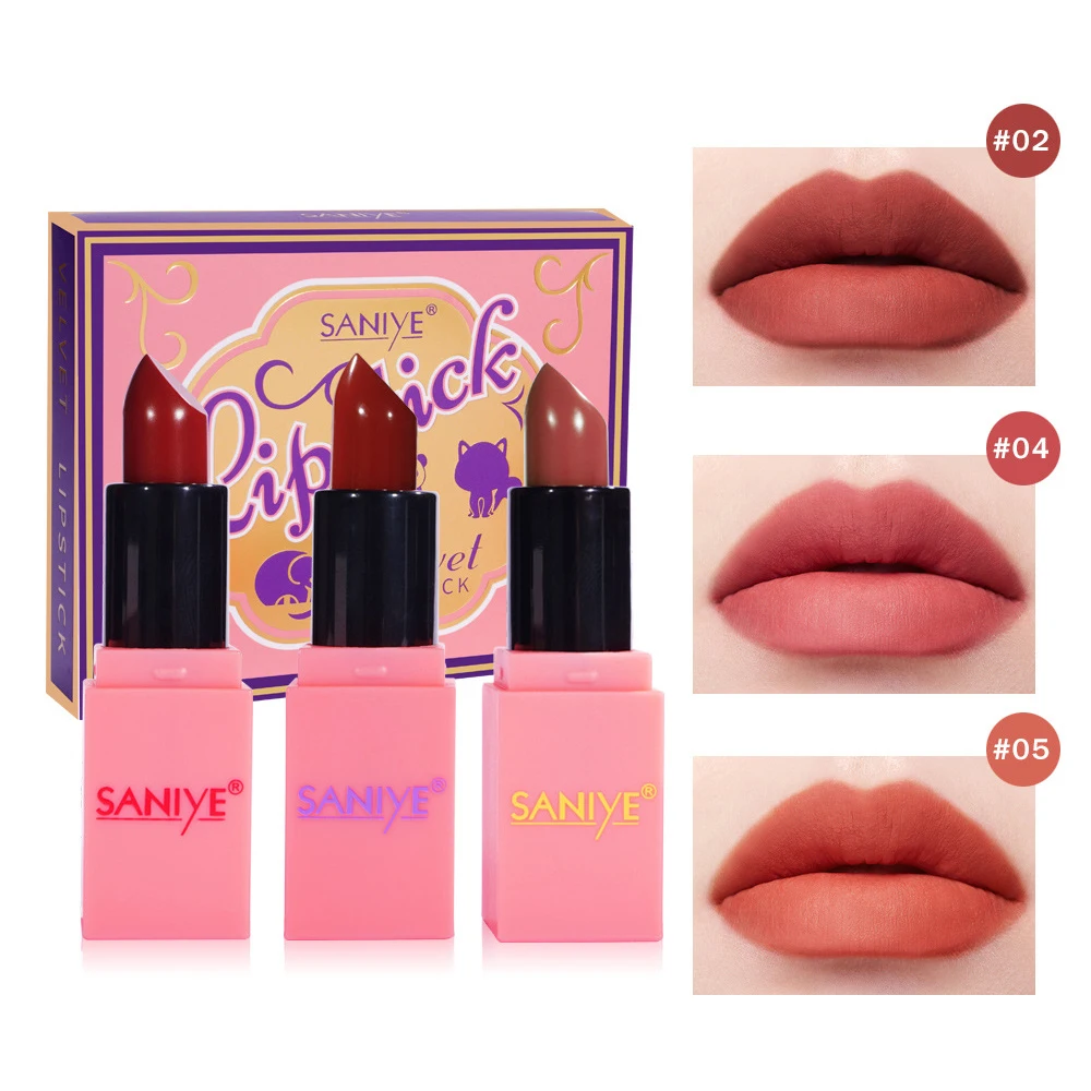 New 3pcs/set Velvet Matte Lipsticks Set Cute Animal Design Long Lasting Waterproof 6 Colors Sexy Red Lip Tint Makeup Cosmetic
New 3pcs/set Velvet Matte Lipsticks Set Cute Animal Design Long Lasting Waterproof 6 Colors Sexy Red Lip Tint Makeup Cosmetic