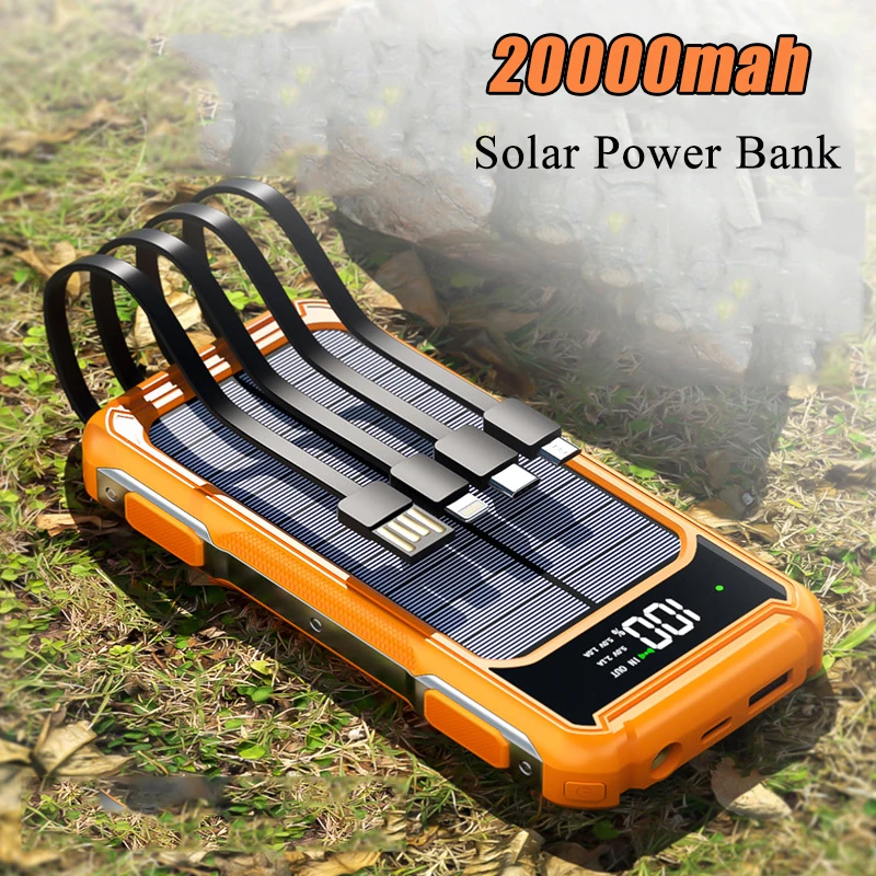 Solar Power Bank 20000mAh with Cable Type C Fast Charging External Battery Charger for iPhone 13 12 Huawei Xiaomi Mi 9 Powerbank
Solar Power Bank 20000mAh with Cable Type C Fast Charging External Battery Charger for iPhone 13 12 Huawei Xiaomi Mi 9 Powerbank