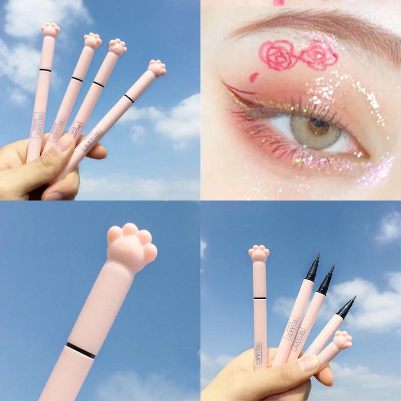 

SUAKE 1Pcs Black Liquid Eyeliner Makeup Pen Waterproof Long-lasting Eyeliner Sweat-proof Not Easy to Smudge Cat's Claw Pen