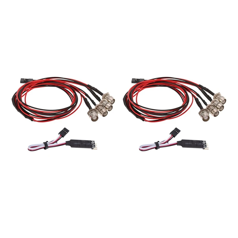 

2023 Hot-10X 4 LED Light Kit 2 White 2 Red With 3CH Lamp Control Panel For 1/10 1/8 Traxxas TRX4 HSP Axial SCX10 D90 HPI RC Car