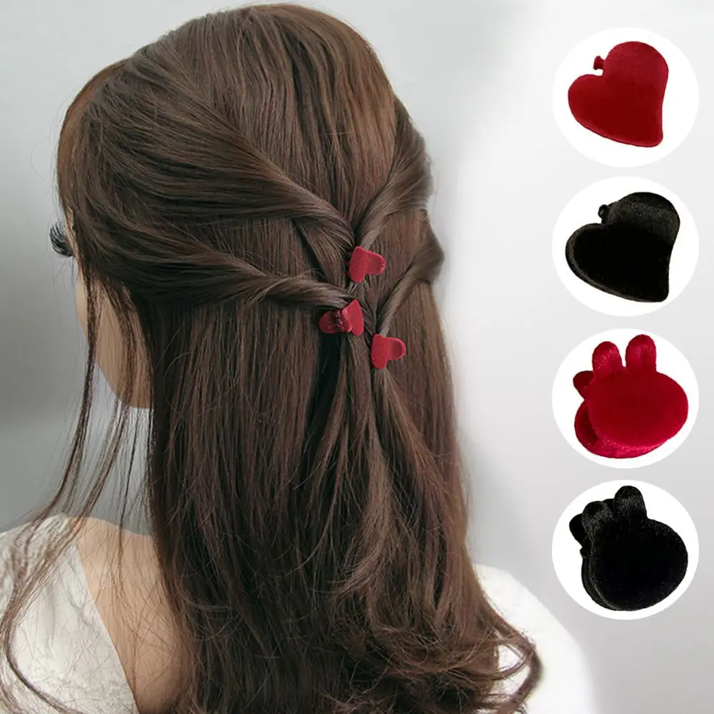 

10 шт. мини заколка для волос в форме сердца кролика бархатная заколка для волос для женщин девочек заколки для волос модные аксессуары для в...