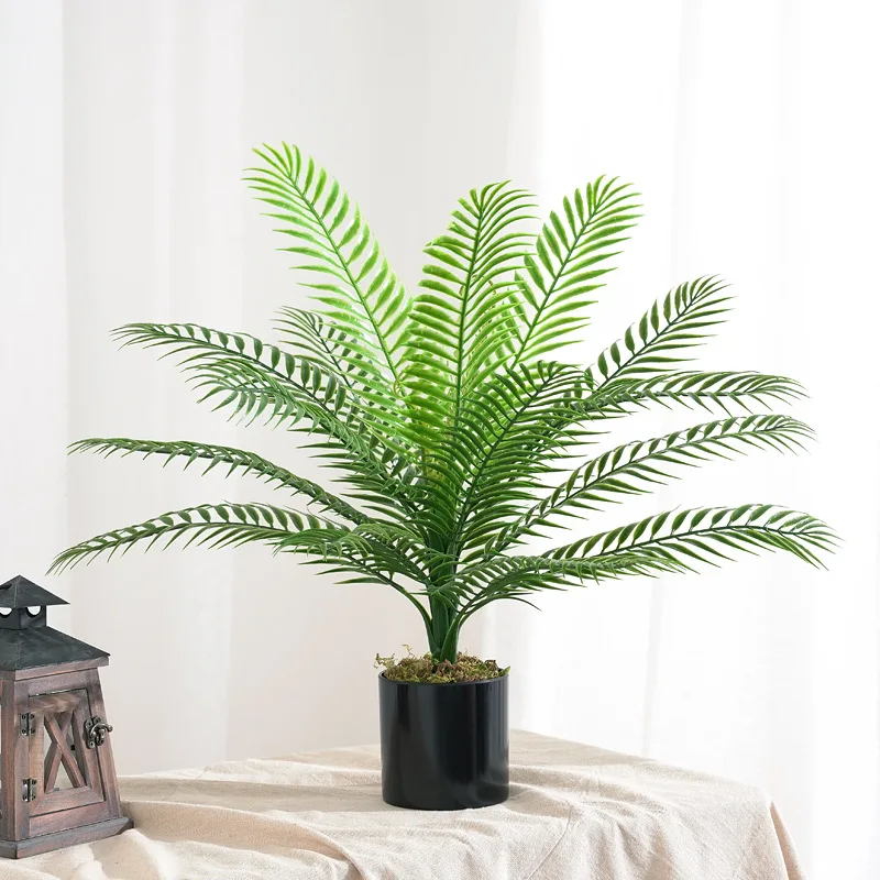 

Artificial Plants Fern Leaf Persian Grass Fake Plant Palm Tree Green Leave Tree Fake Plant Potted Flower Home Room Table Decor