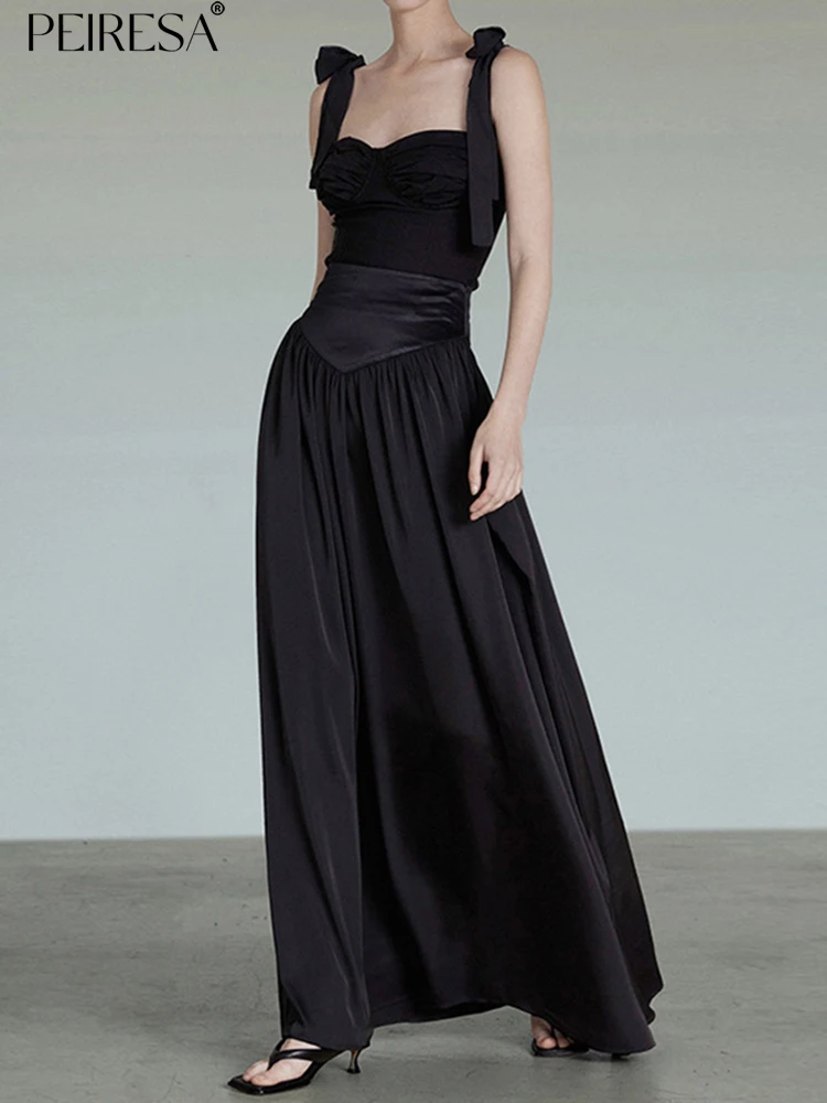 PEIRESA роскошный дизайн черный комплект из 2 предметов для женщин топ без рукавов Приталенный топ с высокой талией трапециевидная длинная юбка лето 2023
PEIRESA роскошный дизайн черный комплект из 2 предметов для женщин топ без рукавов Приталенный топ с высокой талией трапециевидная длинная юбка лето 2023