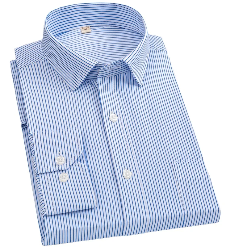 Anti-Wrinkle Men Work Shirts Regular Fit Long Sleeve Casual Dress Checkered Shirt Mens Purple Striped Clothing With Front Pocket
Anti-Wrinkle Men Work Shirts Regular Fit Long Sleeve Casual Dress Checkered Shirt Mens Purple Striped Clothing With Front Pocket