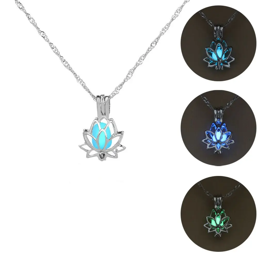 Fashion Novelty Adjustable Trendy Lotus Flower Shaped Necklace Glow in the Dark Jewelry Gifts Luminous Necklace
Fashion Novelty Adjustable Trendy Lotus Flower Shaped Necklace Glow in the Dark Jewelry Gifts Luminous Necklace