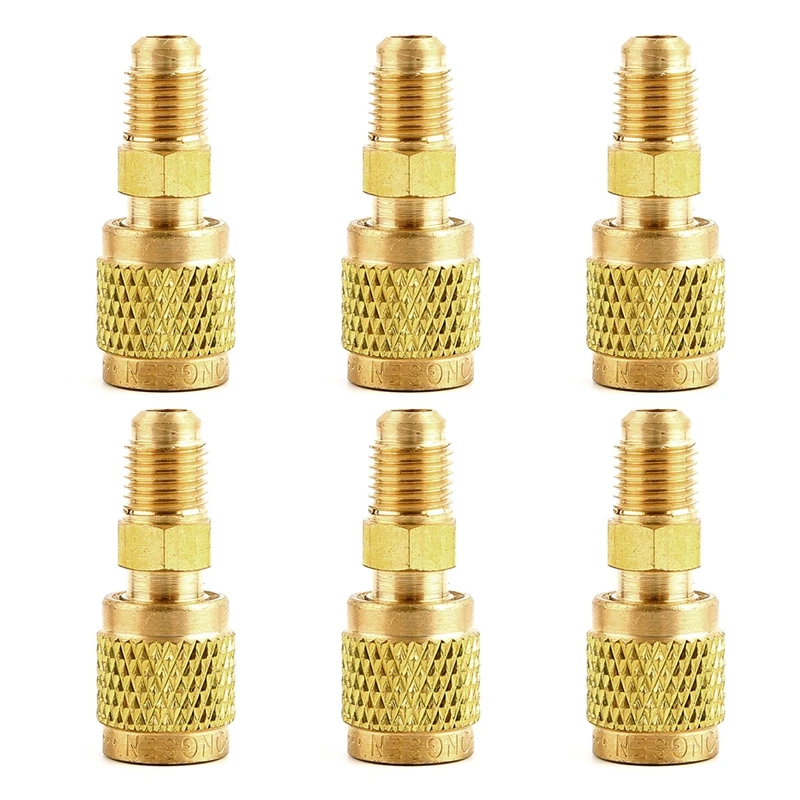 6X Adapter Cable Hose Connector R22 R134A To R32 R410A Size 1/4 Inch To 5/16 Inch Air Conditioner Fluoride Tube Adapter
6X Adapter Cable Hose Connector R22 R134A To R32 R410A Size 1/4 Inch To 5/16 Inch Air Conditioner Fluoride Tube Adapter