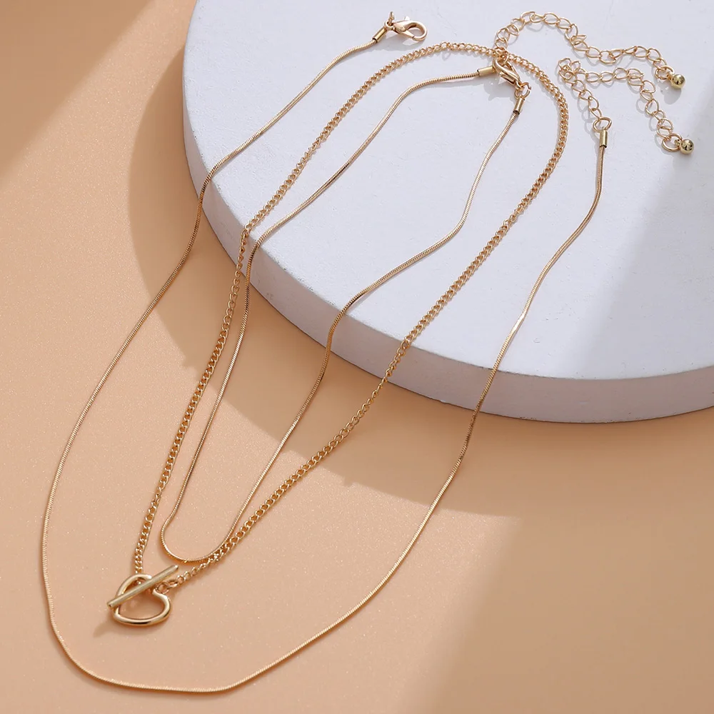 Gothic Chain Necklaces for Women Fashion Love Heart Pendant Necklace Multilayer Alloy Chain Necklacse Stacked Snake Bone Chain
Gothic Chain Necklaces for Women Fashion Love Heart Pendant Necklace Multilayer Alloy Chain Necklacse Stacked Snake Bone Chain