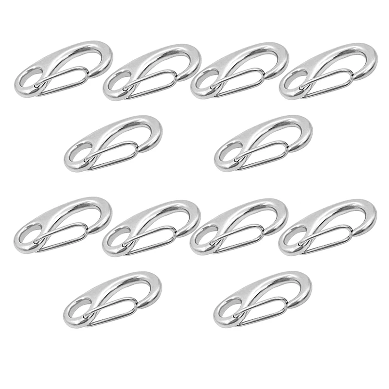 10Pcs Egg Shape Spring Snap Hooks Marine Stainless Steel Multifunctional Hiking Camping Belt Carabiner
10Pcs Egg Shape Spring Snap Hooks Marine Stainless Steel Multifunctional Hiking Camping Belt Carabiner