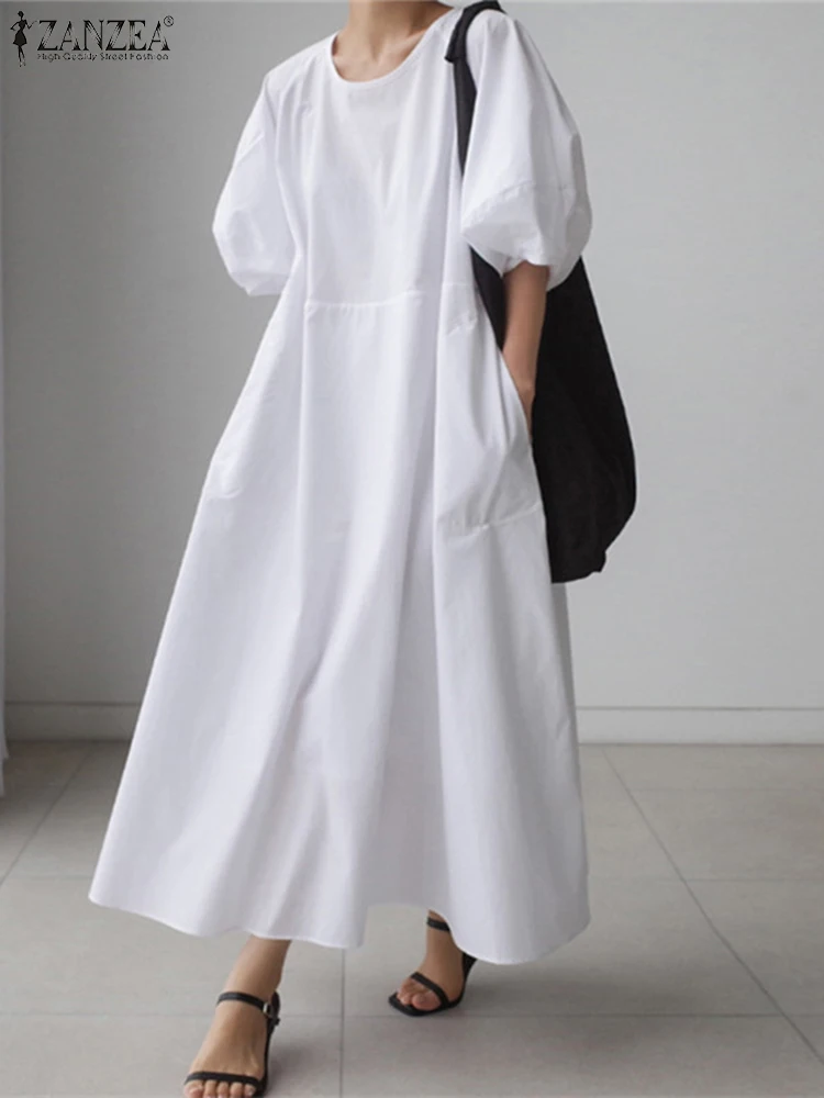 ZANZEA Women Summer Dress Lantern Sleeve O-Neck Solid Color Vestidos Loose Ankle Length Sundress Fashion Casual Elegant Robe
ZANZEA Women Summer Dress Lantern Sleeve O-Neck Solid Color Vestidos Loose Ankle Length Sundress Fashion Casual Elegant Robe