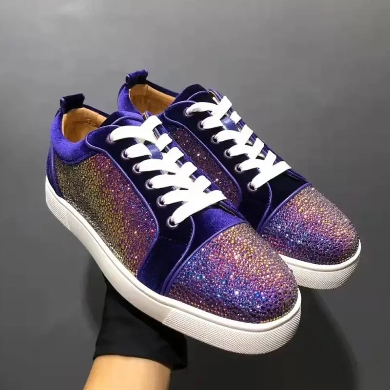 

Luxury Shoes Red Bottom Shoes Low Top Men's Shoes Flame Rhinestone Women's Shoes Casual Sneakers Couples Red Bottom Shoes Couple