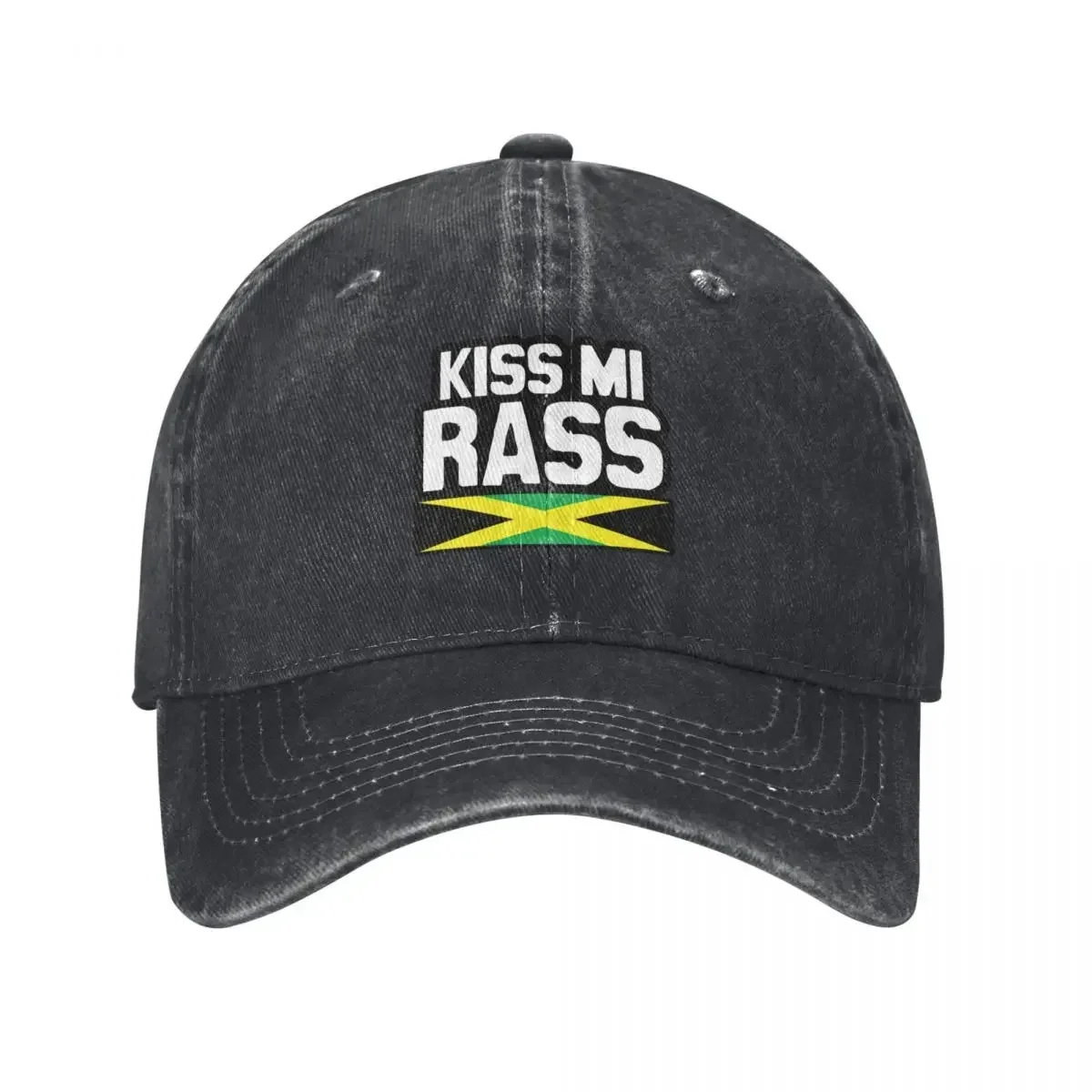 Kiss Mi Rass Ямайская бейсболка со словами Ямайский карнис язык Big Up Кепка от солнца