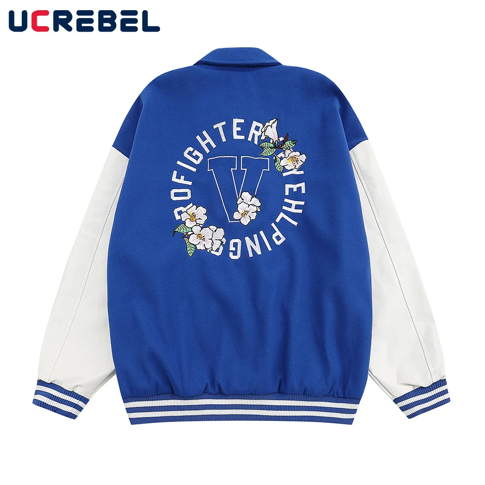 Floral Embroidery Baseball Uniform Mens Casual Letter Lapel Stadium Jacket Autumn Winter Loose Sleeve PU Jacket Outerwear Men 
Floral Embroidery Baseball Uniform Mens Casual Letter Lapel Stadium Jacket Autumn Winter Loose Sleeve PU Jacket Outerwear Men