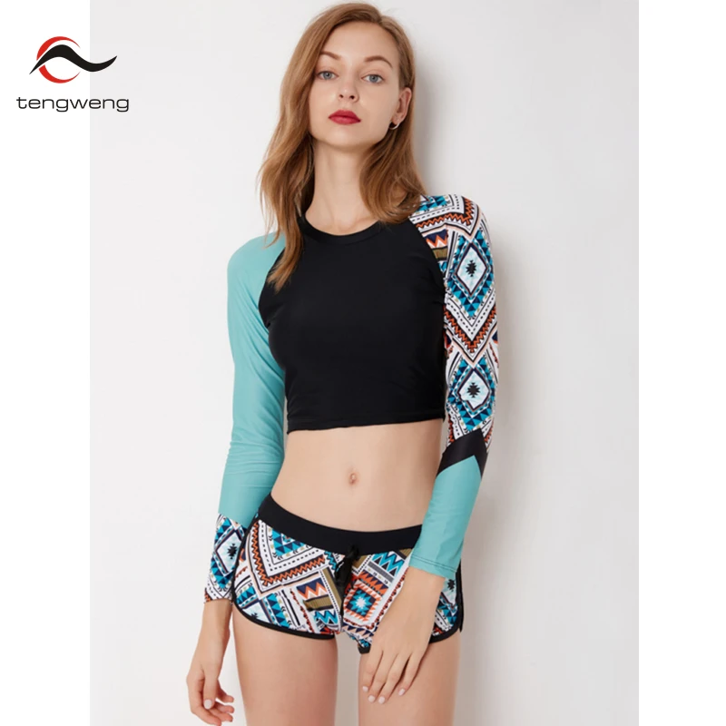 Женский слитный купальник с длинным рукавом, с принтом
Женский слитный купальник с длинным рукавом, с принтом