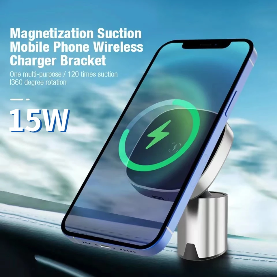 

15W Magnetic Wireless Charger Car Air Vent Stand Mount Phone Holder Fast Charging charger For iPhone QI Wireless Charger