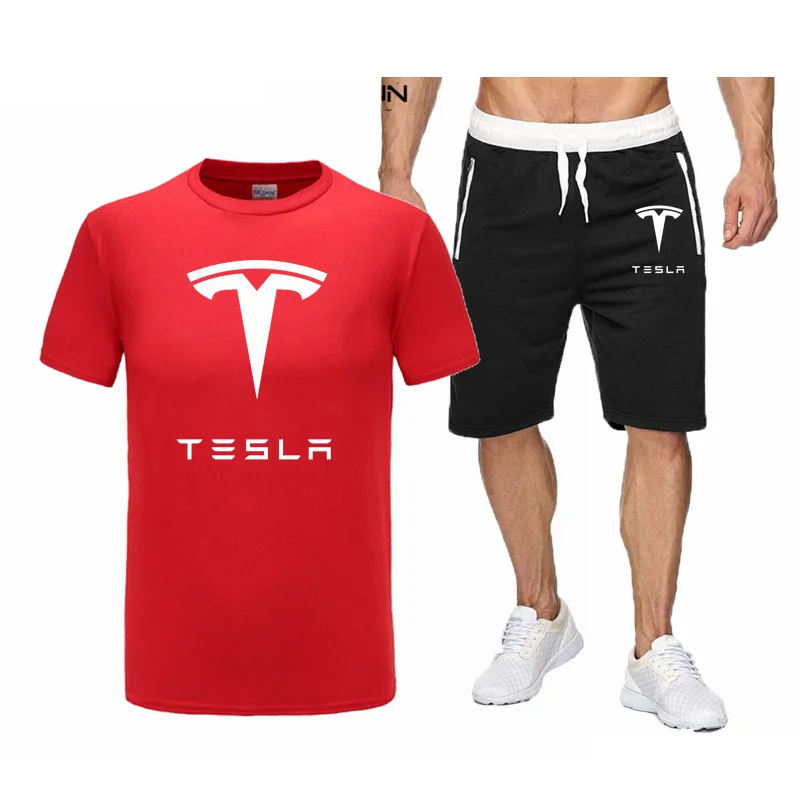 Summer Men's Tracksuit Short Sleeve T Shirt Set Tesla Print Clothing 2 Pieces Casual Suit Streetwear Outfit
Summer Men's Tracksuit Short Sleeve T Shirt Set Tesla Print Clothing 2 Pieces Casual Suit Streetwear Outfit