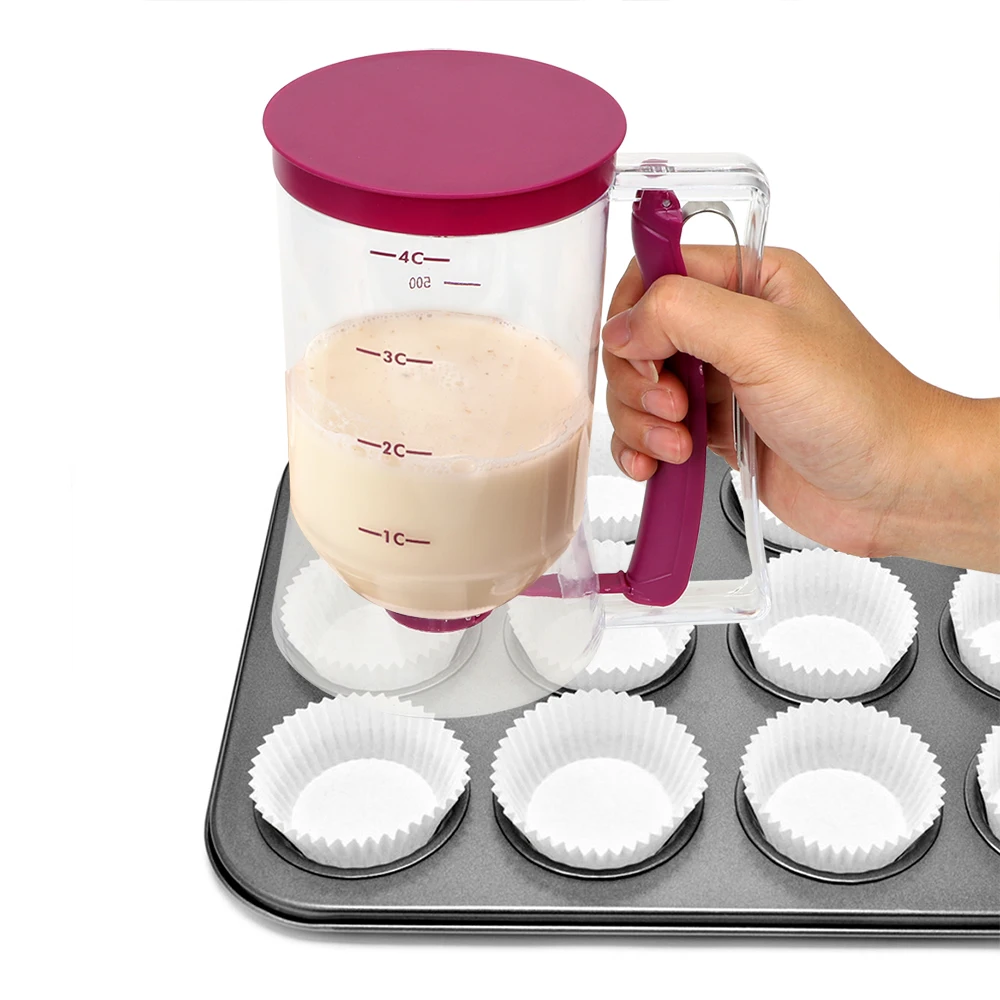 900ml Batter Flour Paste Dispenser For Cupcake Cookie Cake Muffins Measuring Cup Cream Speratator Pancake Batter Dispensers
900ml Batter Flour Paste Dispenser For Cupcake Cookie Cake Muffins Measuring Cup Cream Speratator Pancake Batter Dispensers
