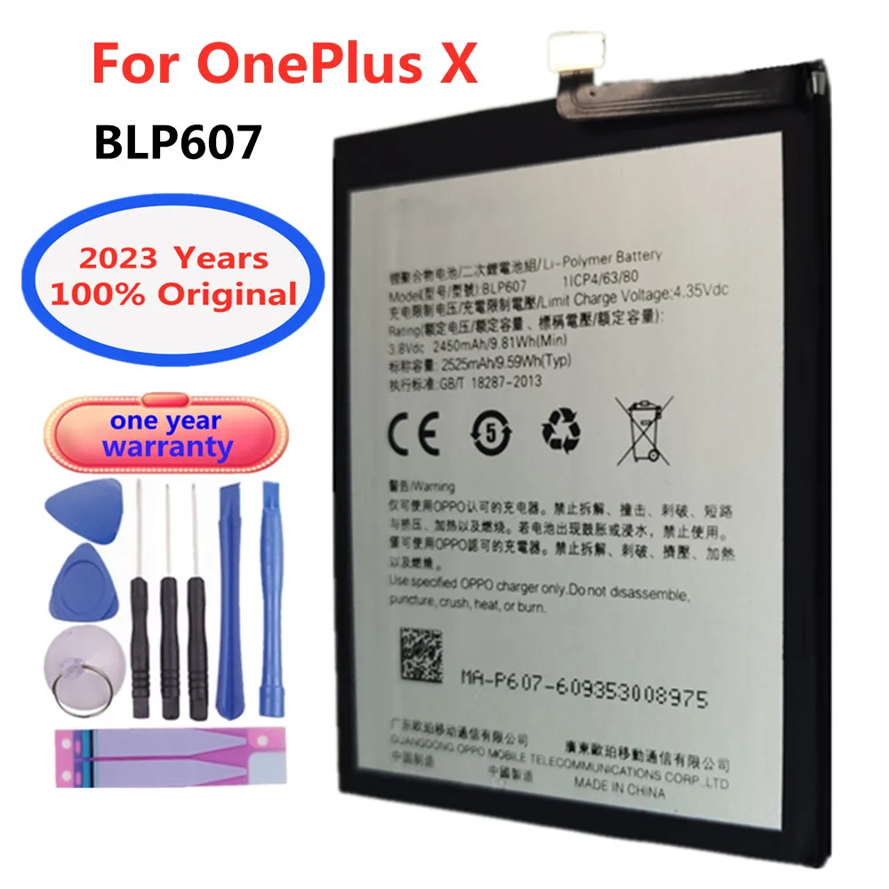 

2023 High Quality BLP607 Backup 2450mAh Battery For Oneplus X / One plus X E1001 BLP607 Smart Mobile Phone Bateria Batterij