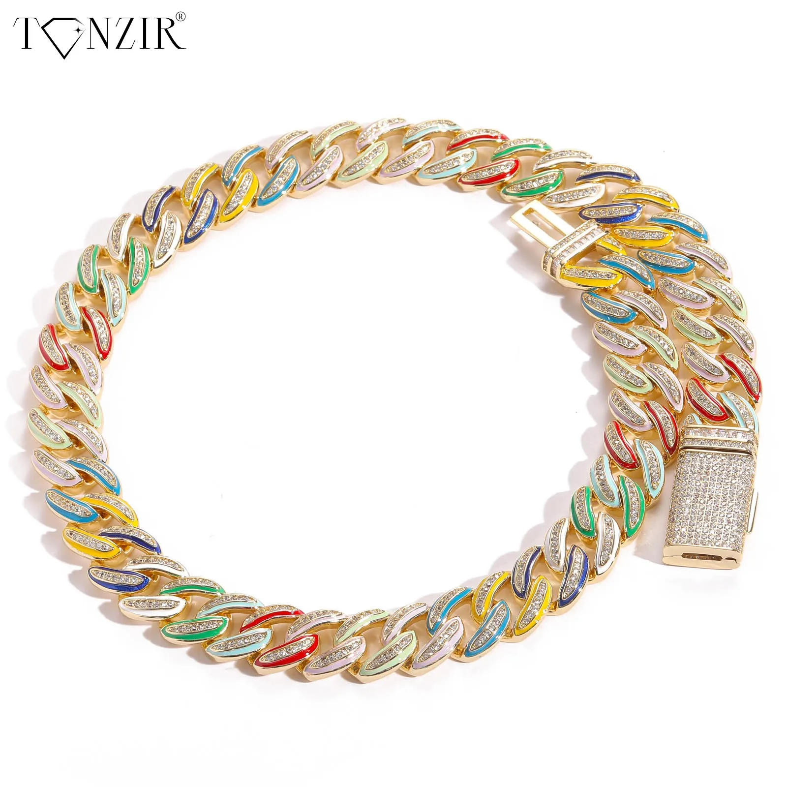 TON ZIR 5mm Colorful Dripping Oil Cuban Chain with High-end Copper and Zircon Inlay Accessory
TON ZIR 5mm Colorful Dripping Oil Cuban Chain with High-end Copper and Zircon Inlay Accessory