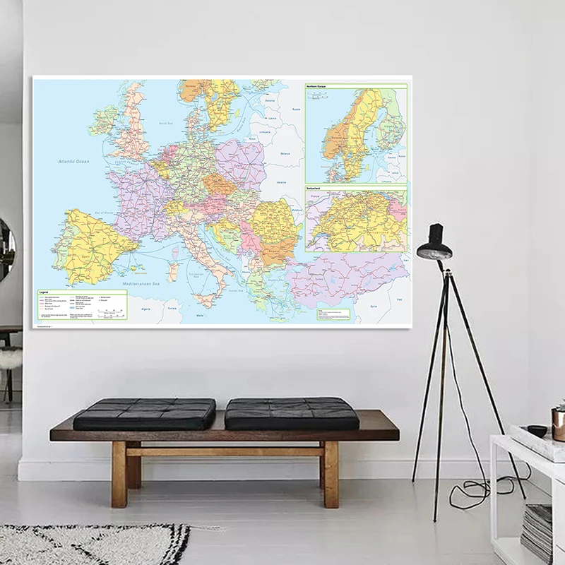 225*150cm The Europe Political Map Large Art Poster Non-woven Canvas Painting Unframed Print Home Decoration School Supplies
225*150cm The Europe Political Map Large Art Poster Non-woven Canvas Painting Unframed Print Home Decoration School Supplies