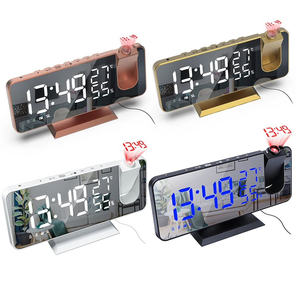LED Digital Projection Alarm Clock Table Electronic Alarm Clock With Temperature Humidity Time Projector Bedroom Bedside Clock
LED Digital Projection Alarm Clock Table Electronic Alarm Clock With Temperature Humidity Time Projector Bedroom Bedside Clock