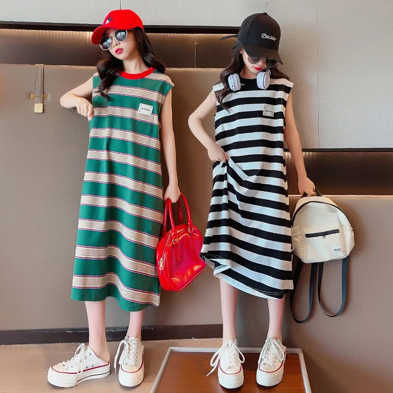 Summer Dress for Girls Striped New Long Dress Fashion Casual Straight Ankle-Length Teenage Girl Dresses 7 8 9 10 12 13 14 Years
Summer Dress for Girls Striped New Long Dress Fashion Casual Straight Ankle-Length Teenage Girl Dresses 7 8 9 10 12 13 14 Years