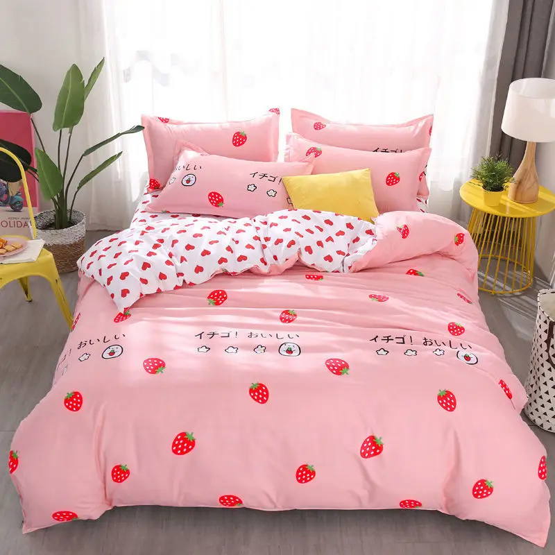 Luxury Bedding Set bed Sheet Sets Duvet Cover Set King Size 3/4pcs Bedding Set Pink Strawberry Fashion Bed Sheets Queen Size
Luxury Bedding Set bed Sheet Sets Duvet Cover Set King Size 3/4pcs Bedding Set Pink Strawberry Fashion Bed Sheets Queen Size