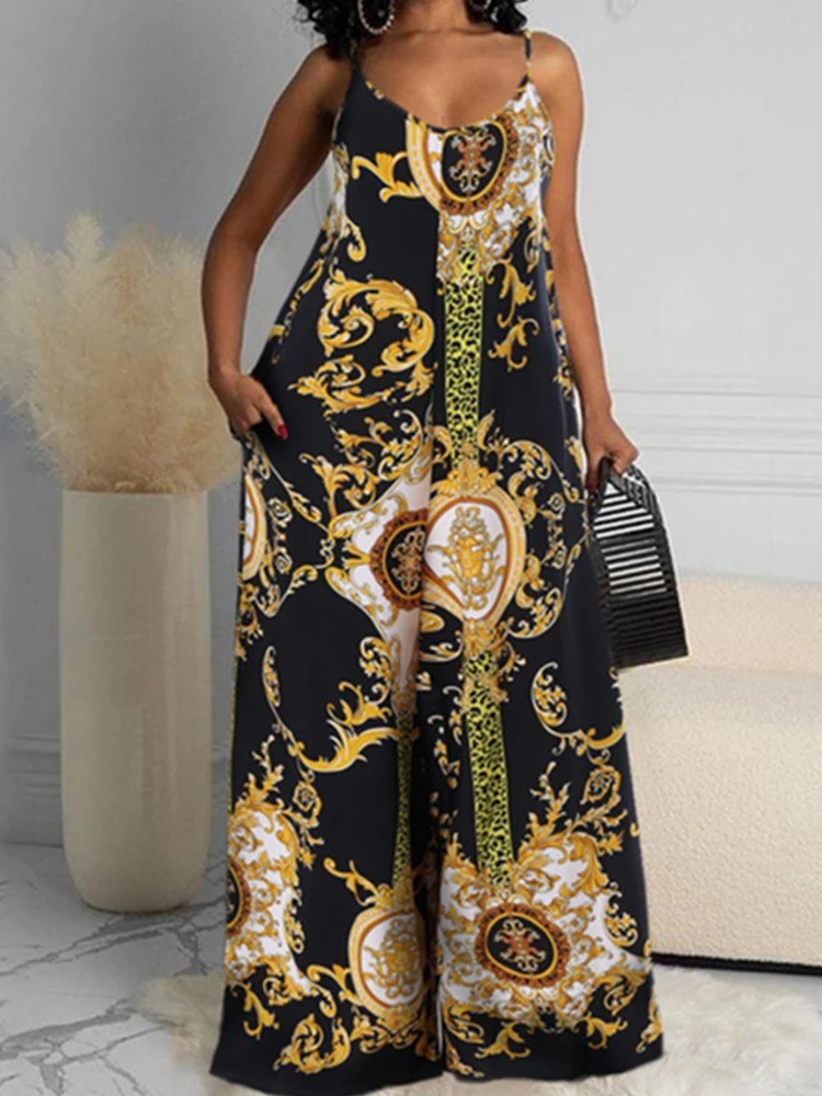 Retro Women Sling Loose Wide Leg Jumpsuits Fashion Pattern Print Bohemian Playsuit 2022 Elegant Office Commuter Pockets Rompers
Retro Women Sling Loose Wide Leg Jumpsuits Fashion Pattern Print Bohemian Playsuit 2022 Elegant Office Commuter Pockets Rompers
