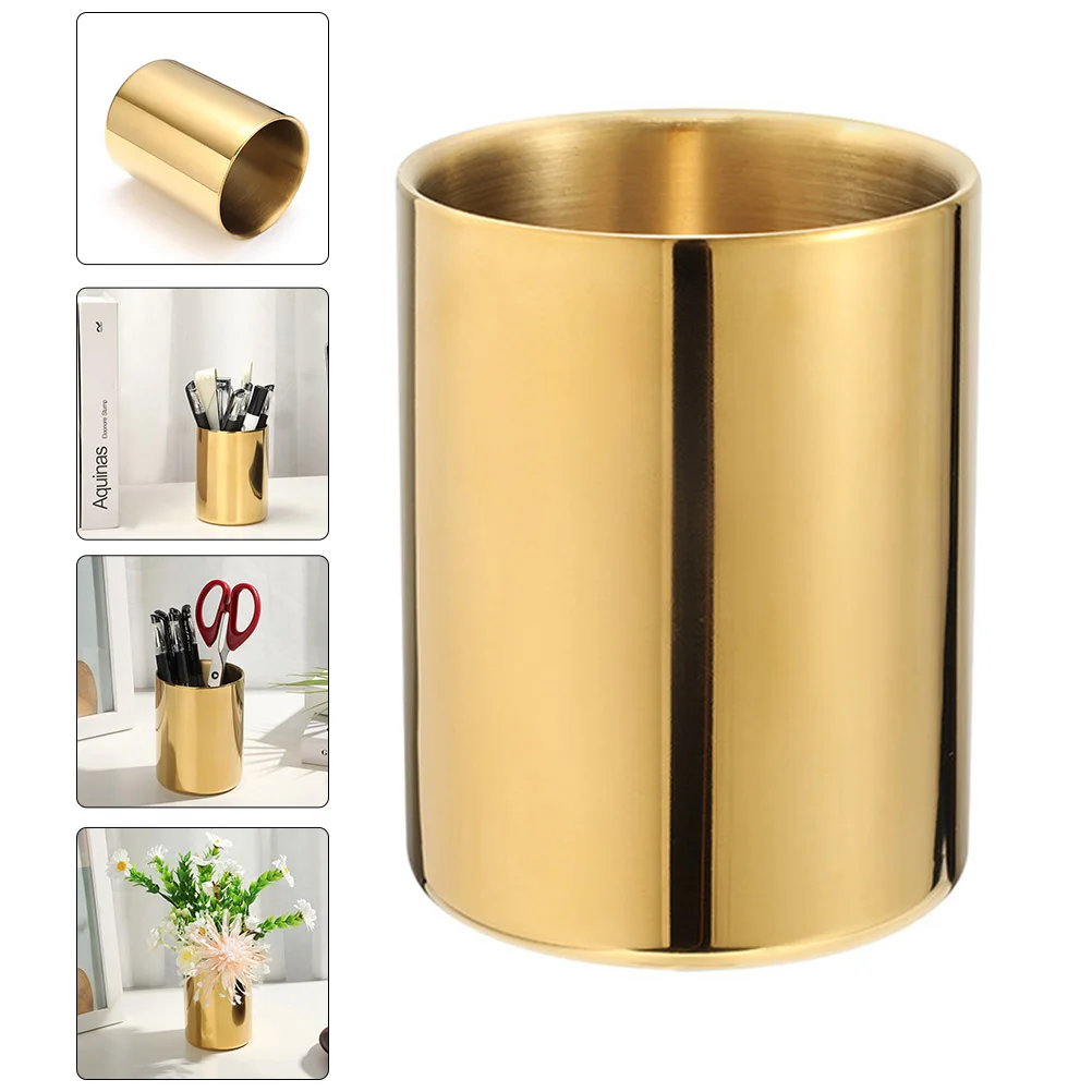 Stainless Steel Pen Holder Makeup Brush Holder Organizer Stationery Container 
Stainless Steel Pen Holder Makeup Brush Holder Organizer Stationery Container