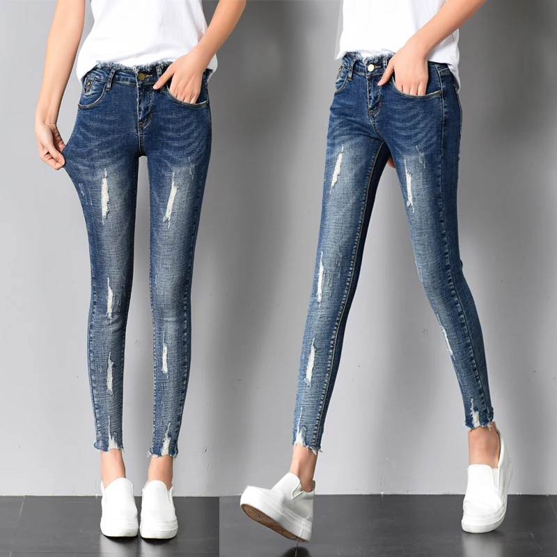 new women stretch elastic high waist femme sexy broken torn ripped jeans skinny woman pants women's trousers Cheap wholesale 
new women stretch elastic high waist femme sexy broken torn ripped jeans skinny woman pants women's trousers Cheap wholesale