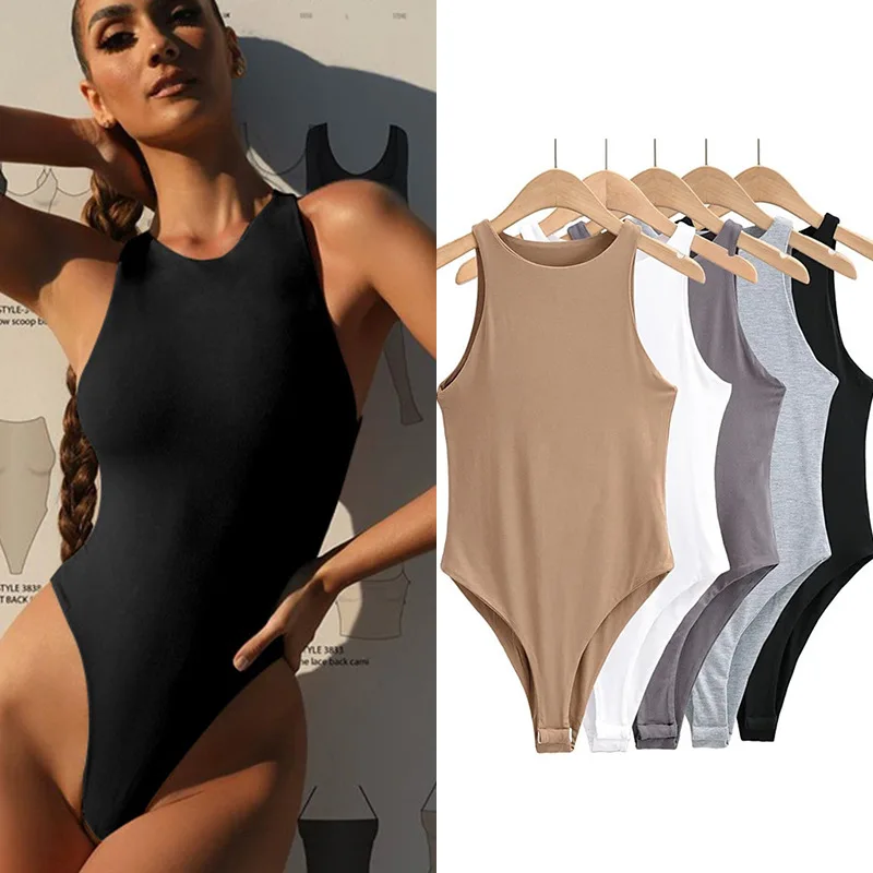 European and American Women's Clothing Sexy Sleeveless Bodysuit Women's Top Fashion Solid Bodysuit Women's Jumpsuit Swimsuit
European and American Women's Clothing Sexy Sleeveless Bodysuit Women's Top Fashion Solid Bodysuit Women's Jumpsuit Swimsuit