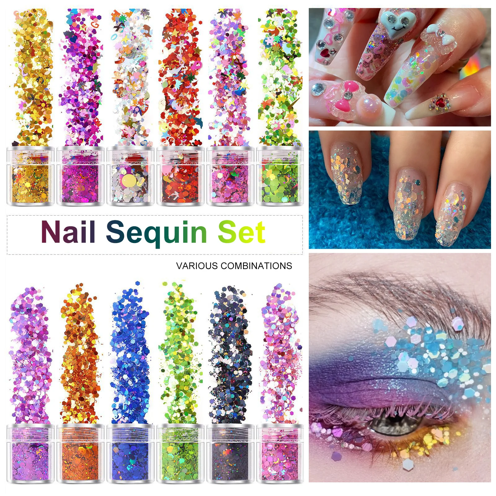6 Bottle Set Sequin Nail Art Jewelry Glitter Laser Pentagram Art Sequin Decorative Accessories
6 Bottle Set Sequin Nail Art Jewelry Glitter Laser Pentagram Art Sequin Decorative Accessories