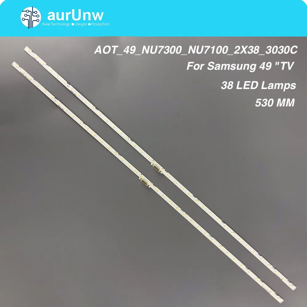 2 PCS/set 38 LED Backlight strip for Samsung 49 "TV AOT_49_NU7300_NU7100_2X38_3030C_d6t-2d1_19S2P rev. V4 UE49NU7140 UE49NU7100
2 PCS/set 38 LED Backlight strip for Samsung 49 "TV AOT_49_NU7300_NU7100_2X38_3030C_d6t-2d1_19S2P rev. V4 UE49NU7140 UE49NU7100