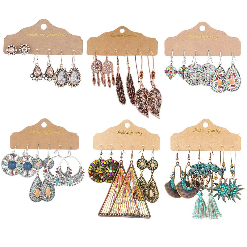 Wholesale New Accessories Vintage Water Drop Round Trend Bohemia Earrings Tassel Leaf 3 Pairs Set
Wholesale New Accessories Vintage Water Drop Round Trend Bohemia Earrings Tassel Leaf 3 Pairs Set