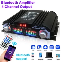 12V 4 Channel Bluetooth Car Amplifier Subwoofer Audio Amplifier Stereo Audio Box 4 Voice Channel Audio Player Amplificador