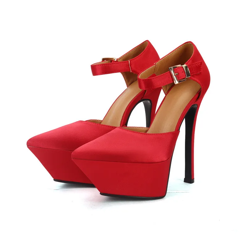 Brand Top Quality Sexy Party Women's Shoes 15cm Thin High Heel Tip 5cm Platform Purple Red Wedding SATIN HIGH HEELS Large 43
Brand Top Quality Sexy Party Women's Shoes 15cm Thin High Heel Tip 5cm Platform Purple Red Wedding SATIN HIGH HEELS Large 43