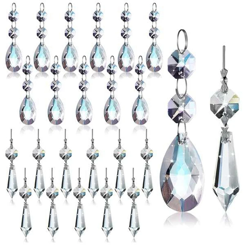48Piece Chandelier Crystal Prisms Pendants Set 38 Mm Clear Teardrop Icicle Chandelier Crystals Parts
48Piece Chandelier Crystal Prisms Pendants Set 38 Mm Clear Teardrop Icicle Chandelier Crystals Parts
