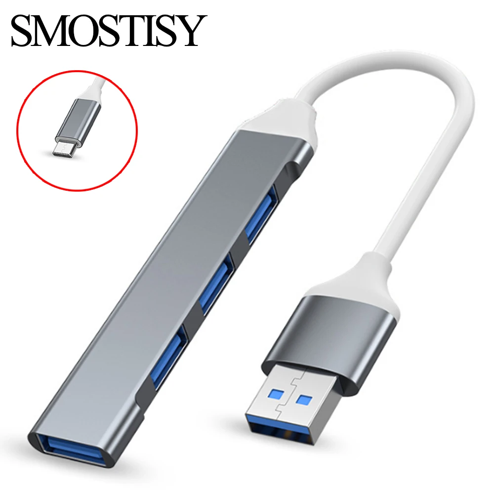 USB-концентратор с 4 портами Тип C 3 0 USB-разветвитель высокоскоростной OTG-адаптер