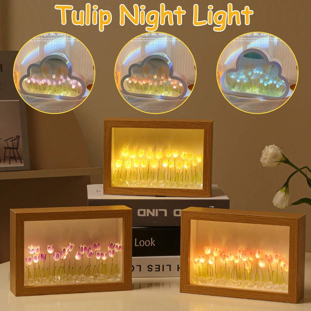 DIY Tulip Night Light Photo Frame Tulip Lamp Cloud Tulip Lamps Girl Heart Living Room Desktop Decoration Birthday Gift Home Deco
DIY Tulip Night Light Photo Frame Tulip Lamp Cloud Tulip Lamps Girl Heart Living Room Desktop Decoration Birthday Gift Home Deco