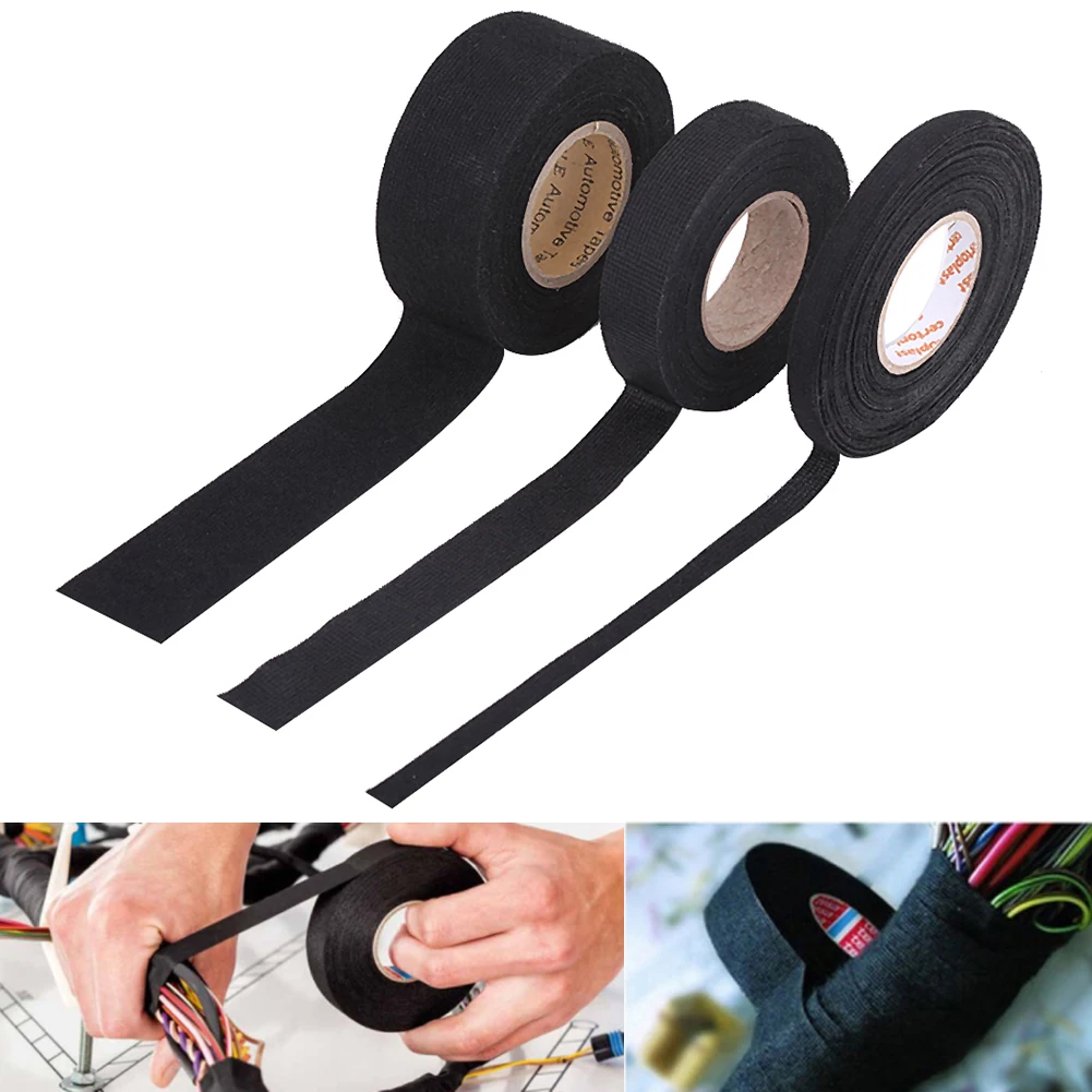15M Multiple sizes High Temperature Resistance Adhesive Cloth Tape for Car Cable Harness Wiring Loom Protection
15M Multiple sizes High Temperature Resistance Adhesive Cloth Tape for Car Cable Harness Wiring Loom Protection