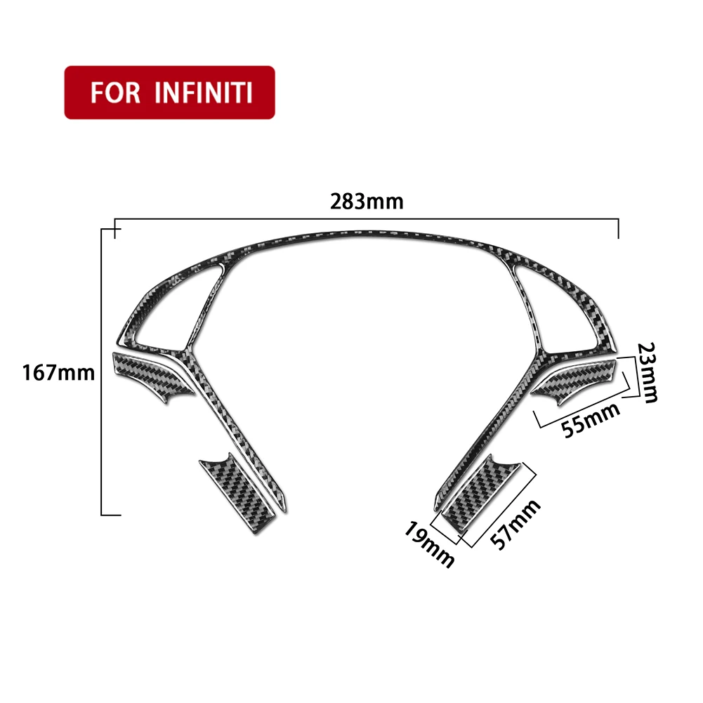 5pcs For INFINITI G37 2010-13 Carbon Fiber Steering Wheel Interior Sticker Set High Chrome Finish Bottom Decoration Auto Parts
5pcs For INFINITI G37 2010-13 Carbon Fiber Steering Wheel Interior Sticker Set High Chrome Finish Bottom Decoration Auto Parts