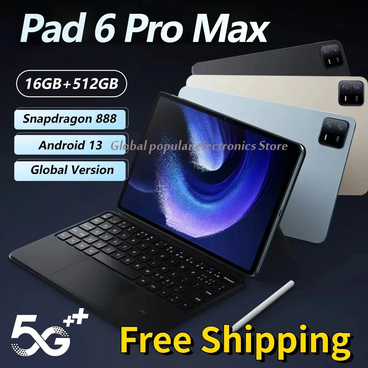 2024 Pad 6 Pro Tablet 11 inch 10000mAh 5G Android 13 Snapdragon 888 16GB 512GB Tablet PC With Keyboard Dual SIM Tab Card WIFI
2024 Pad 6 Pro Tablet 11 inch 10000mAh 5G Android 13 Snapdragon 888 16GB 512GB Tablet PC With Keyboard Dual SIM Tab Card WIFI